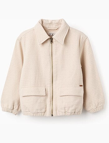 Giacca bomber in cotone con tasche con patta