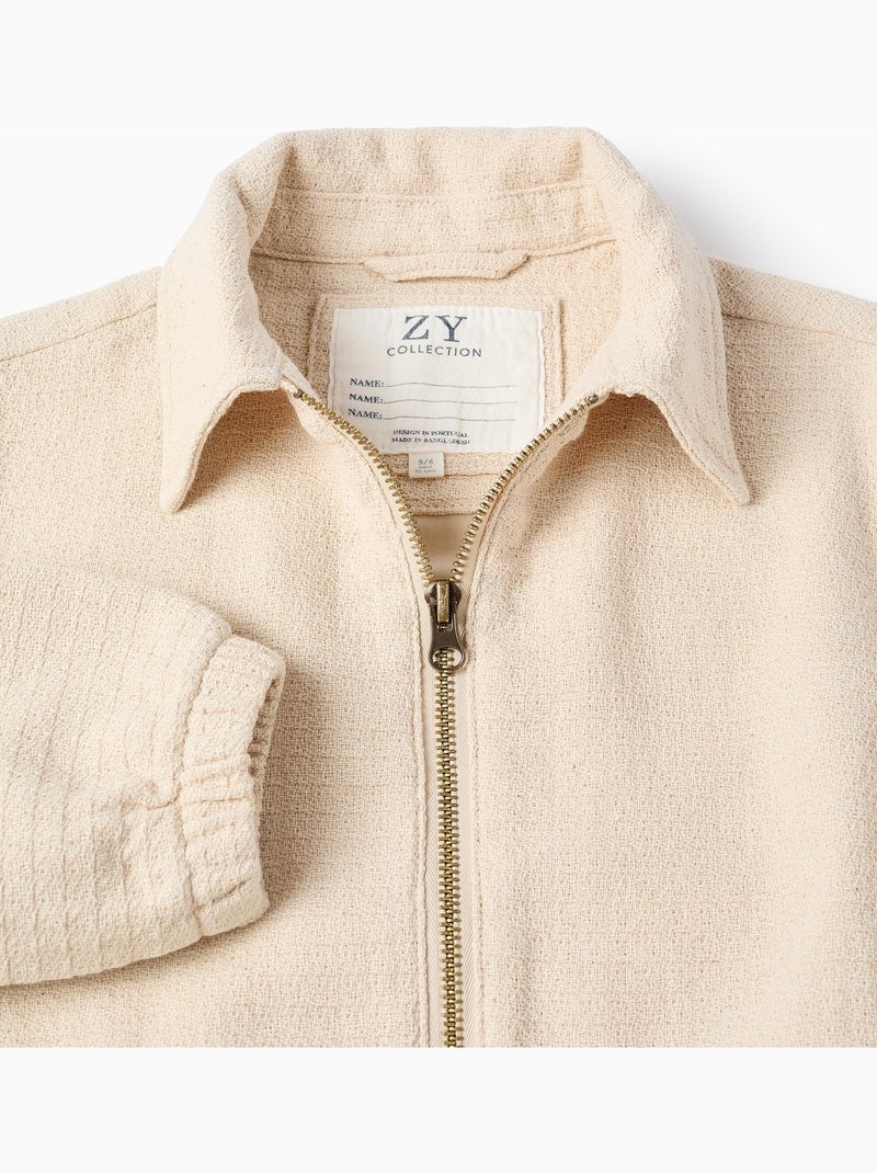 Giacca bomber in cotone con tasche con patta Bianco - Kiabi