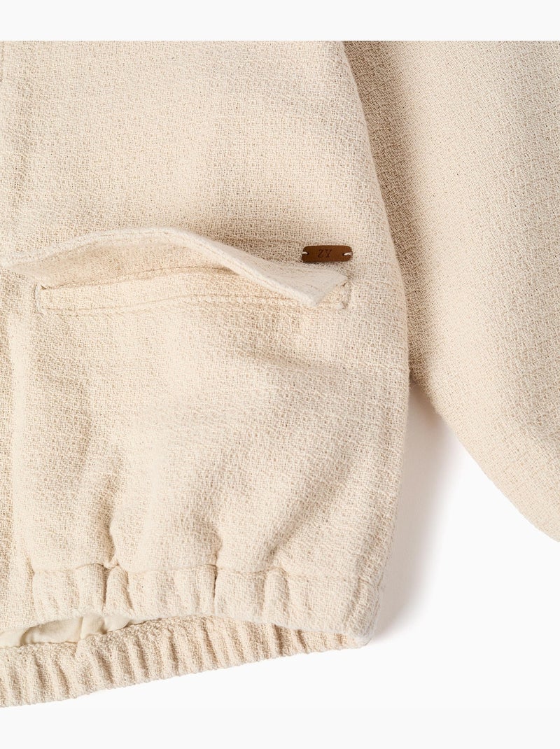Giacca bomber in cotone con tasche con patta Bianco - Kiabi