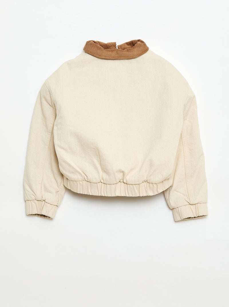 Giacca bomber in denim Bianco - Kiabi