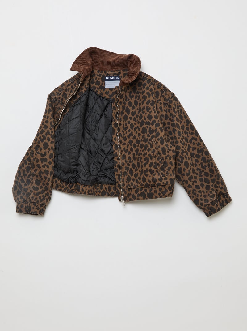 Giacca bomber in denim Marrone - Kiabi