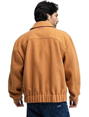 Giacca bomber in lana da uomo uomo gobi camel