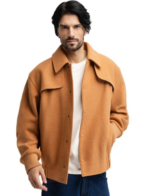 Giacca bomber in lana da uomo uomo gobi camel - Kiabi
