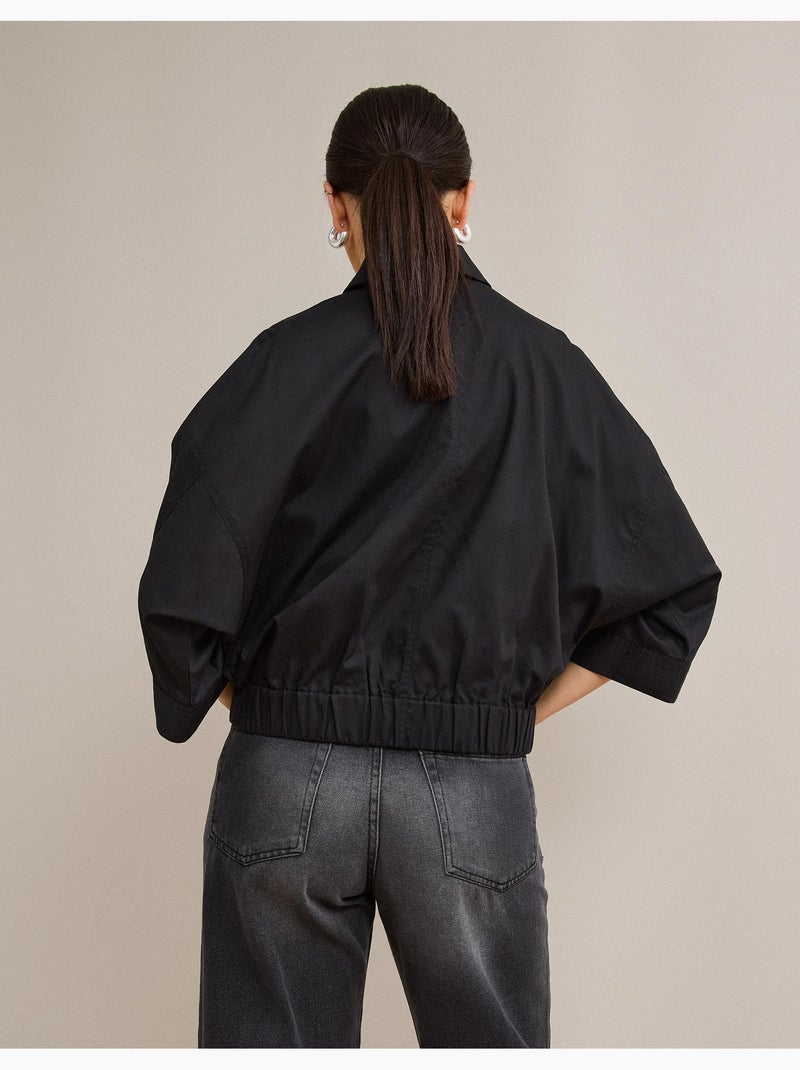Giacca bomber in lino, mo fashion Nero - Kiabi