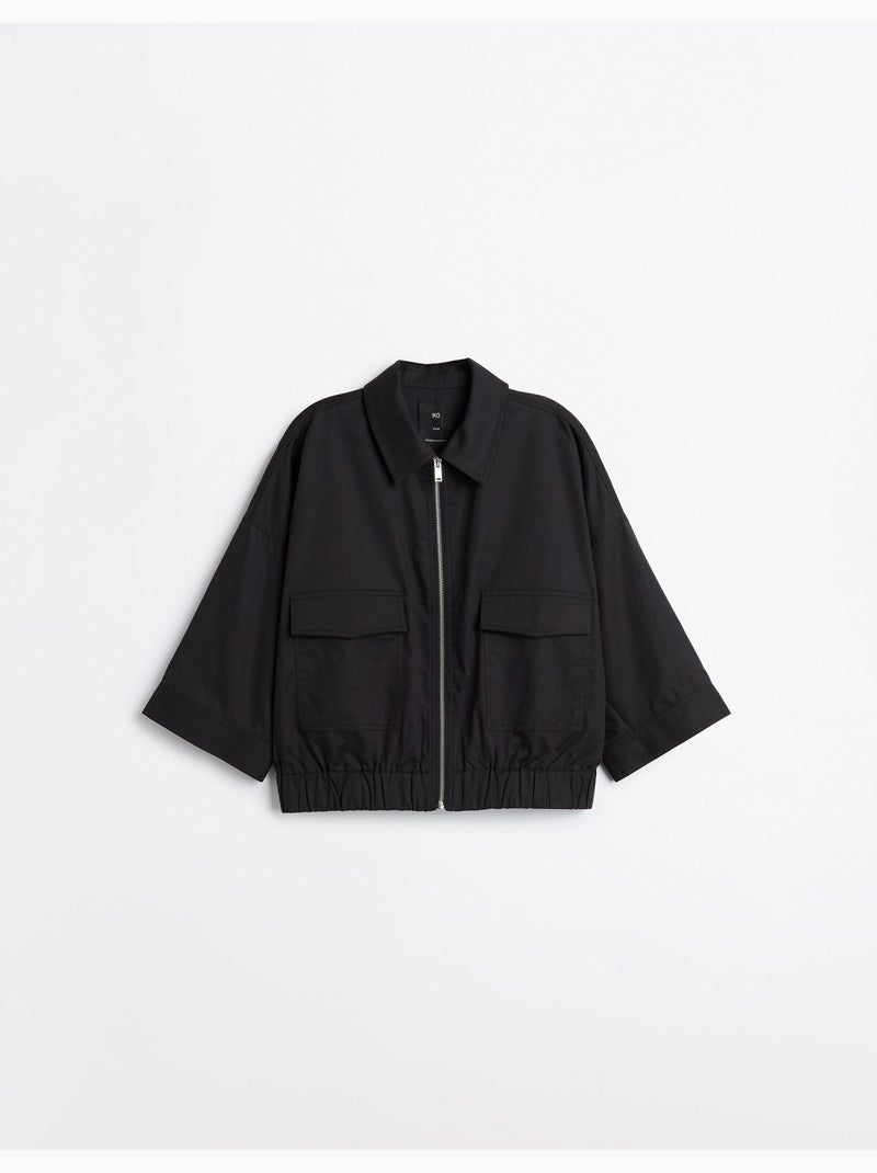Giacca bomber in lino, mo fashion Nero - Kiabi