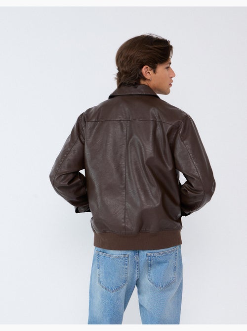 Giacca bomber in pelle, mo fashion - Kiabi