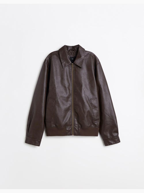 Giacca bomber in pelle, mo fashion - Kiabi