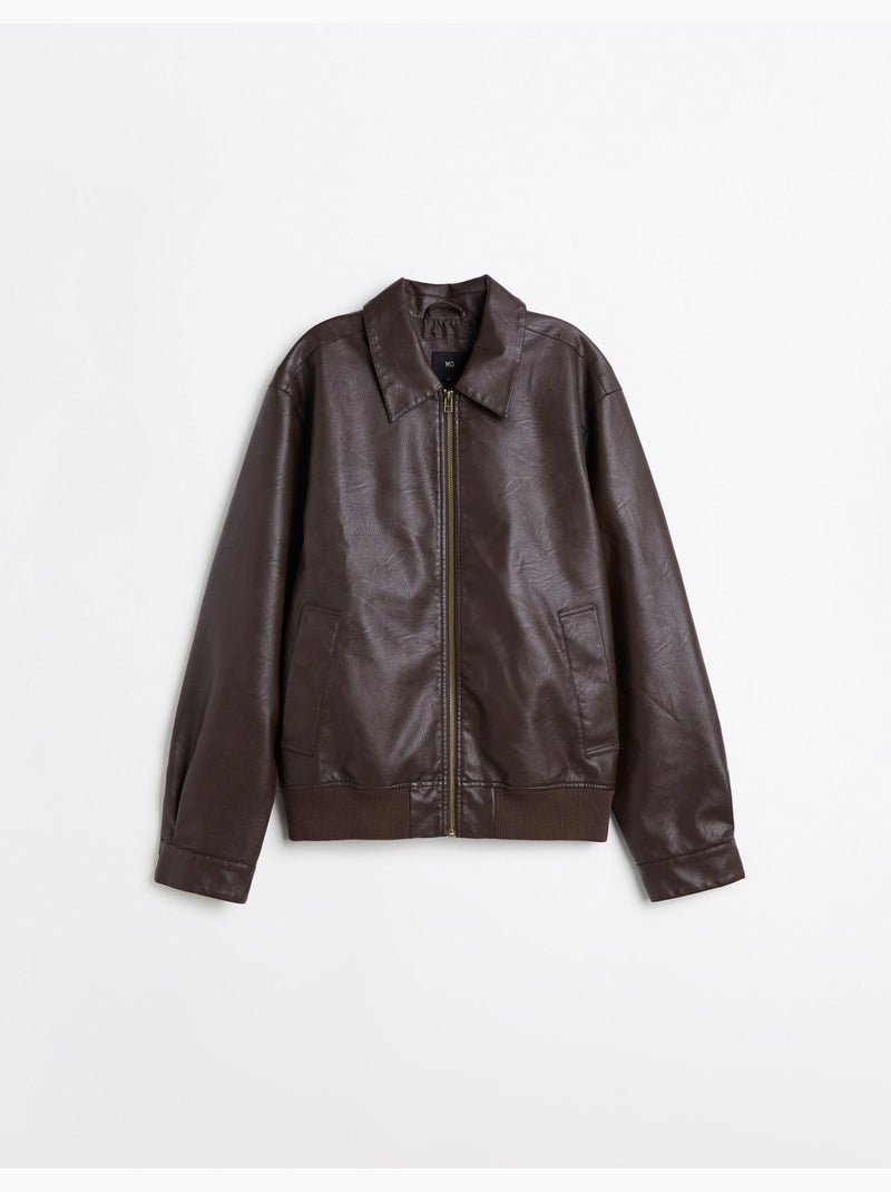 Giacca bomber in pelle, mo fashion Marrone - Kiabi