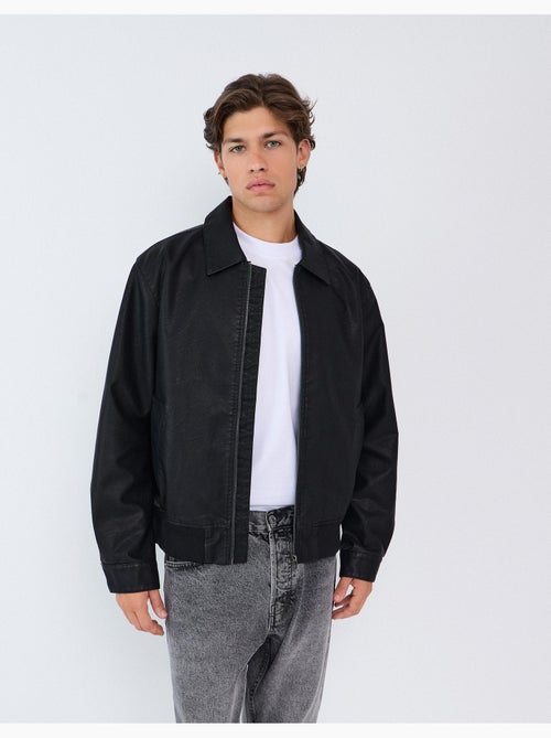 Giacca bomber in pelle, mo fashion - Kiabi