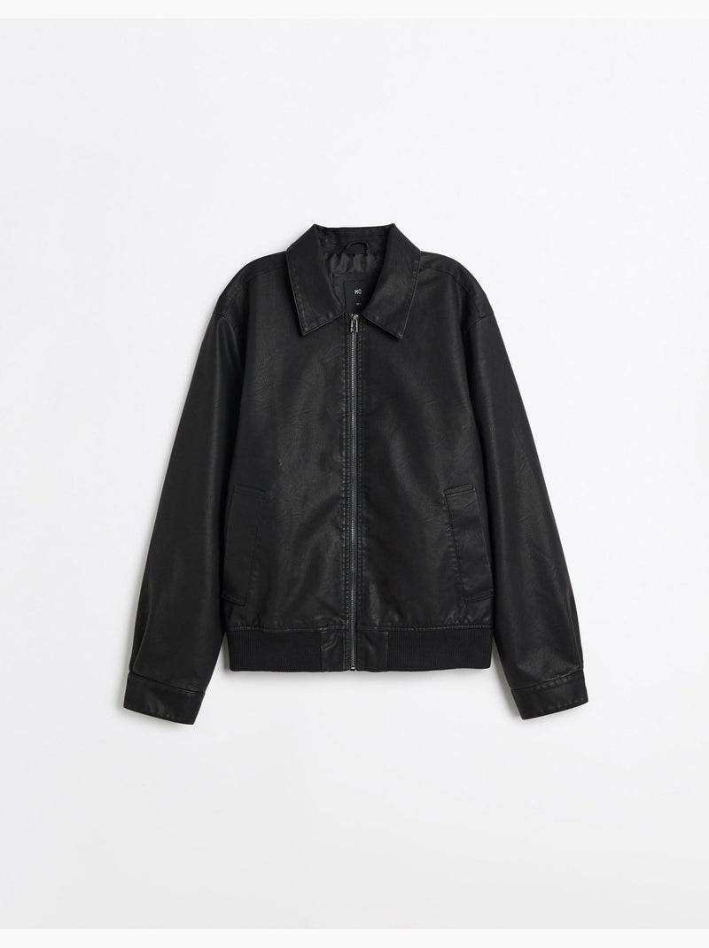 Giacca bomber in pelle, mo fashion Nero - Kiabi