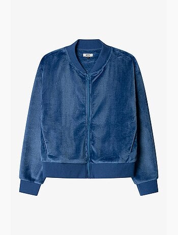 Giacca bomber in tessuto peluche