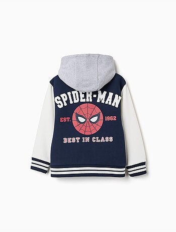 Giacca bomber spazzolata con cappuccio spider-man