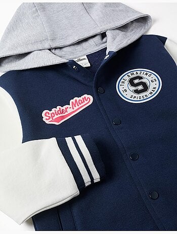 Giacca bomber spazzolata con cappuccio spider-man