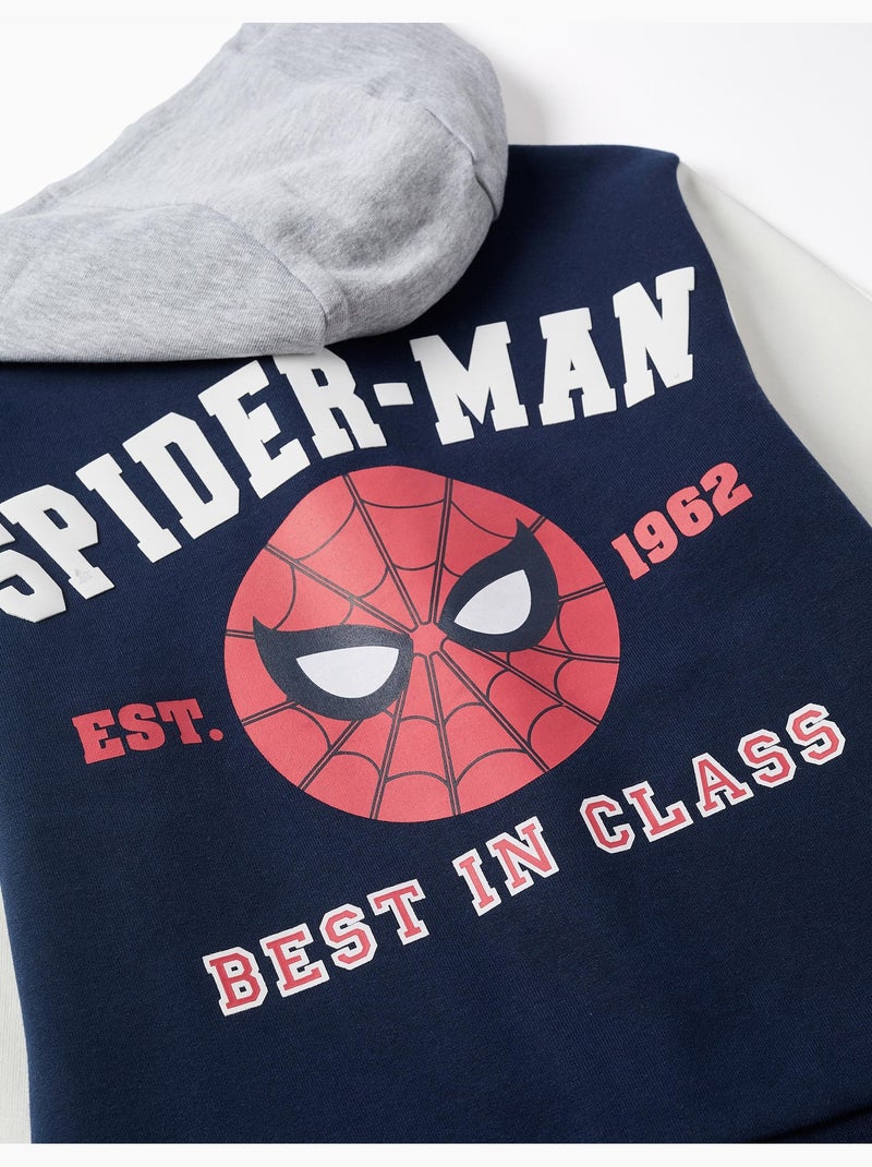 Giacca bomber spazzolata con cappuccio spider-man Blu scuro - Kiabi