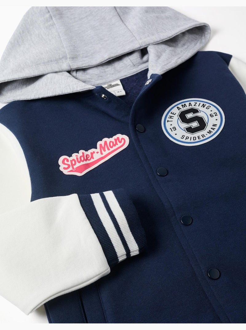 Giacca bomber spazzolata con cappuccio spider-man Blu scuro - Kiabi