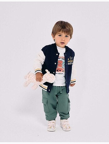 Giacca bomber spazzolata con stampa
