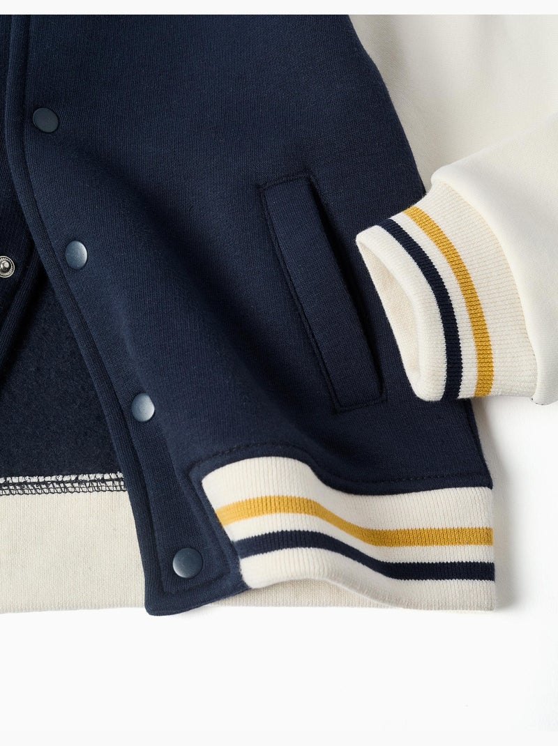 Giacca bomber spazzolata con stampa Blu scuro - Kiabi