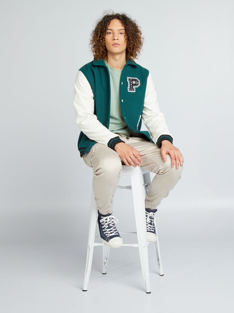Giacca bomber stile college VERDE - Kiabi