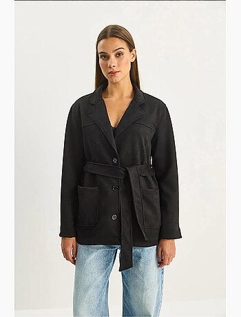 Giacca button-up in finto suede lucci