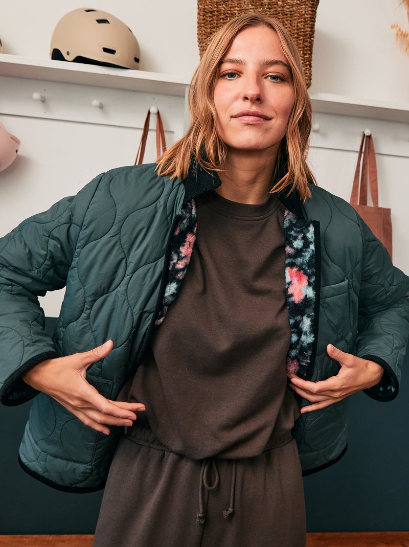 Giacca calda reversibile Kaki - Kiabi