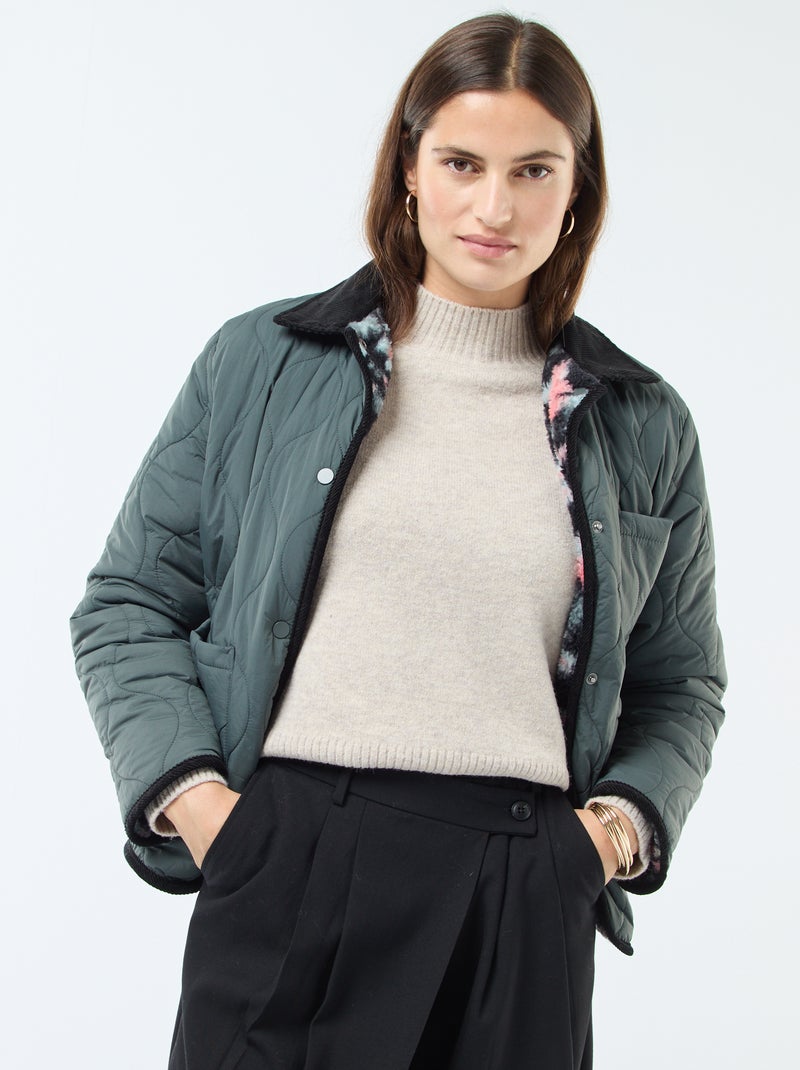 Giacca calda reversibile Kaki - Kiabi