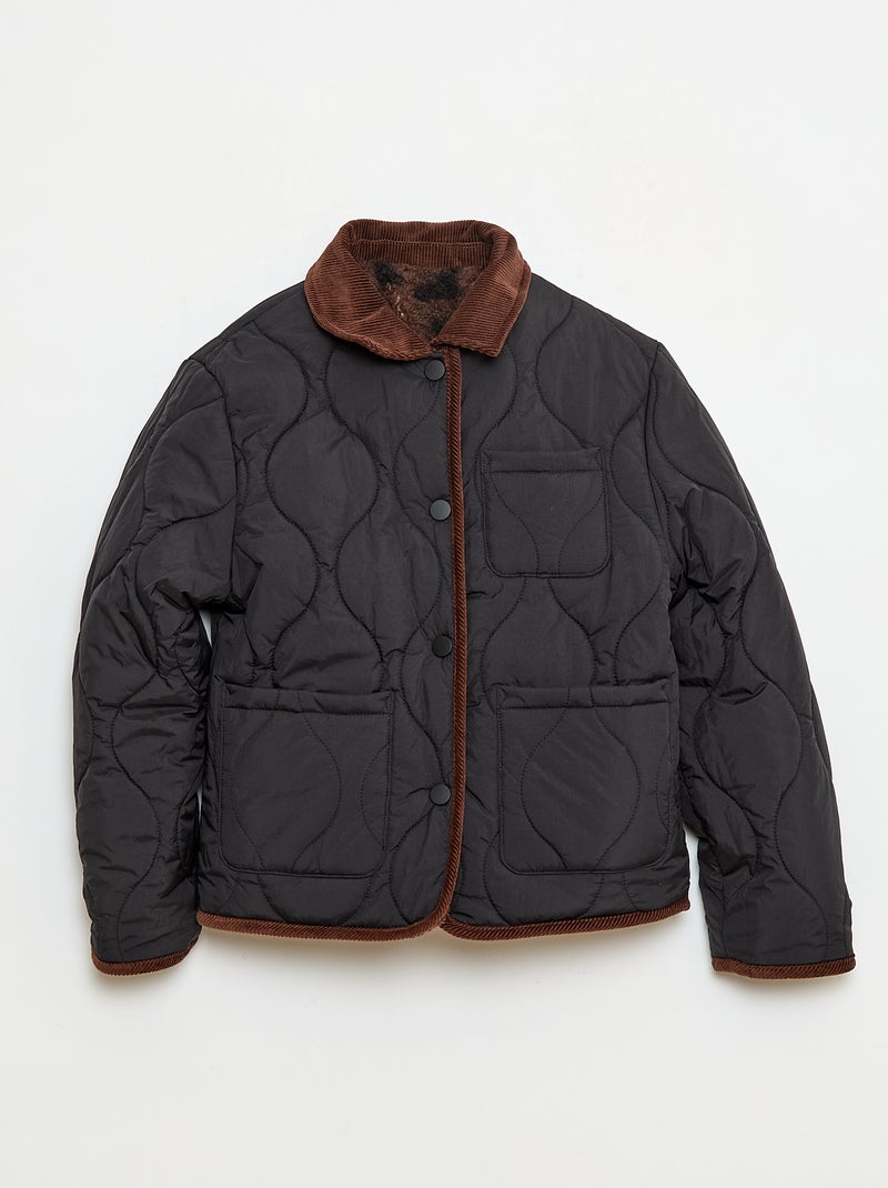 Giacca calda stile workwear reversibile Nero - Kiabi