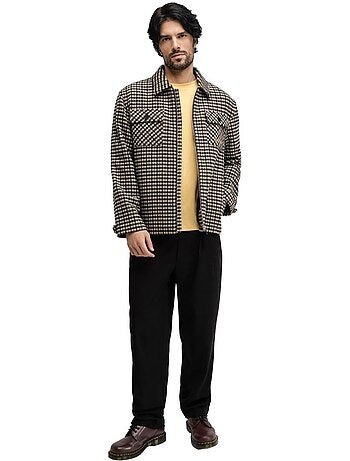 Giacca camicia in lana da uomo uomo taos transformation