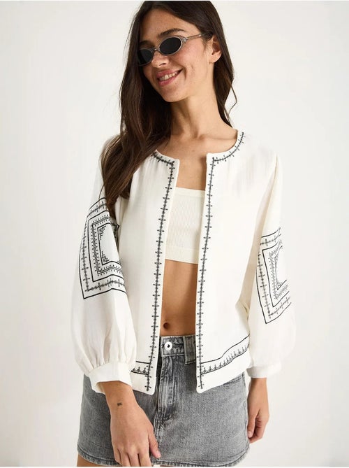 Giacca casual ricamata con girocollo lucci - Kiabi