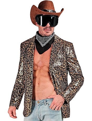 Giacca classica con stampa leopardata per costumi o feste.