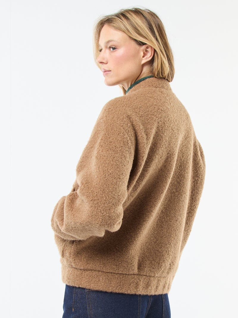 Giacca college effetto montone Beige - Kiabi