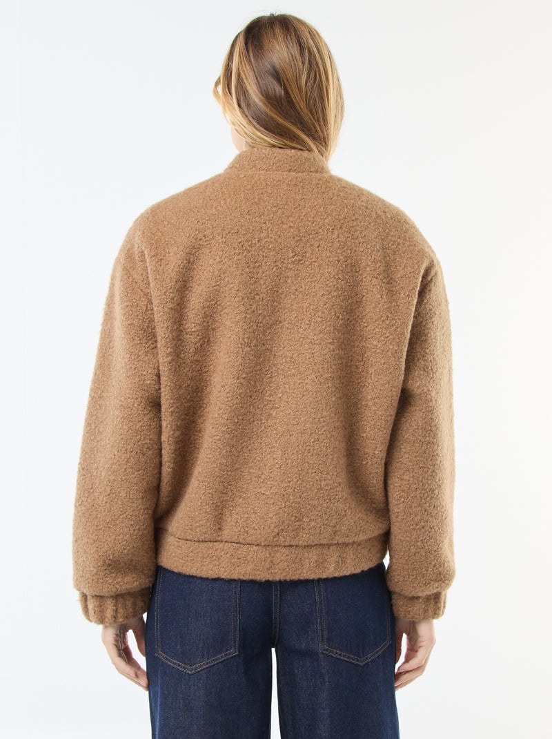 Giacca college effetto montone Beige - Kiabi