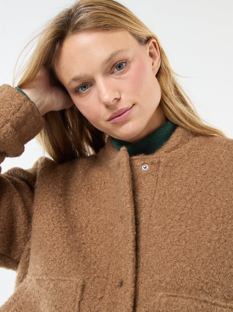 Giacca college effetto montone Beige - Kiabi