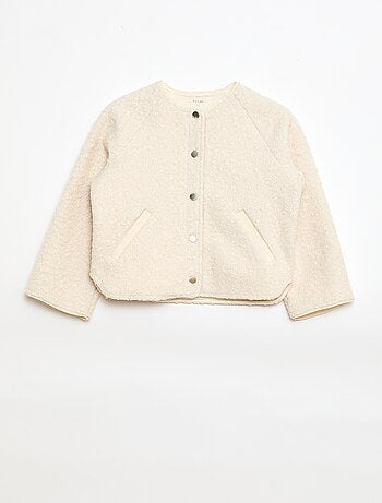 Giacca con bottoni a pressione effetto montone