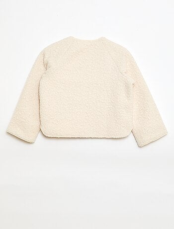 Giacca con bottoni a pressione effetto montone