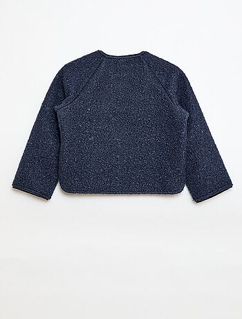 Giacca con bottoni a pressione effetto montone