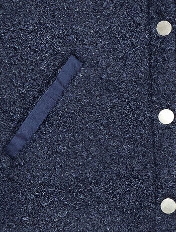 Giacca con bottoni a pressione effetto montone