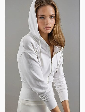 Giacca con cappuccio a maniche lunghe con zip busem