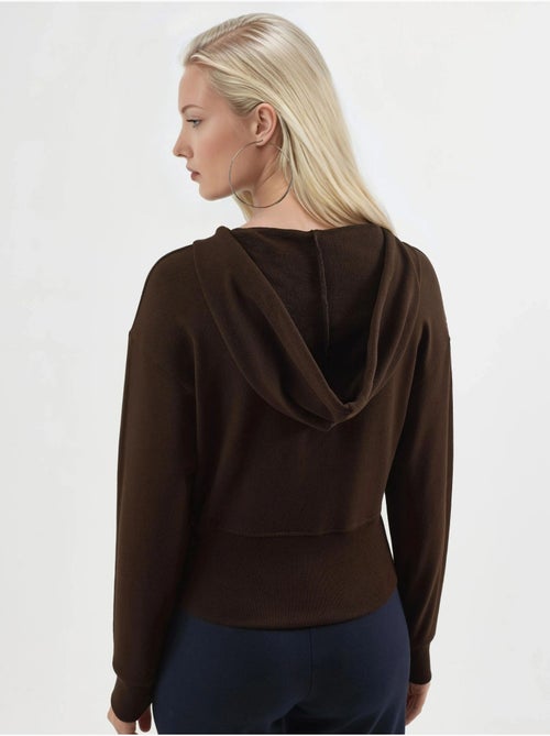 Giacca con cappuccio a maniche lunghe con zip busem - Kiabi Giacca con cappuccio a maniche lunghe con zip busem - Kiabi