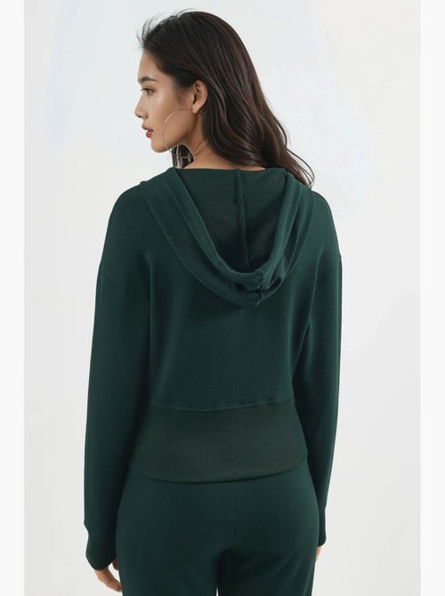 Giacca con cappuccio a maniche lunghe con zip busem - Kiabi Giacca con cappuccio a maniche lunghe con zip busem - Kiabi