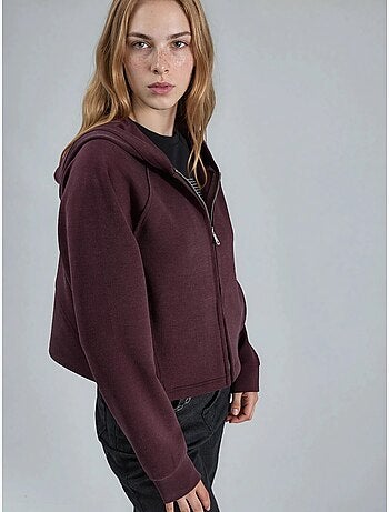 Giacca con cappuccio con zip integrale e tasche busem