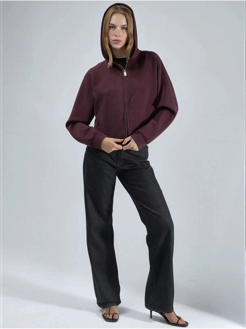 Giacca con cappuccio con zip integrale e tasche busem - Kiabi Giacca con cappuccio con zip integrale e tasche busem - Kiabi