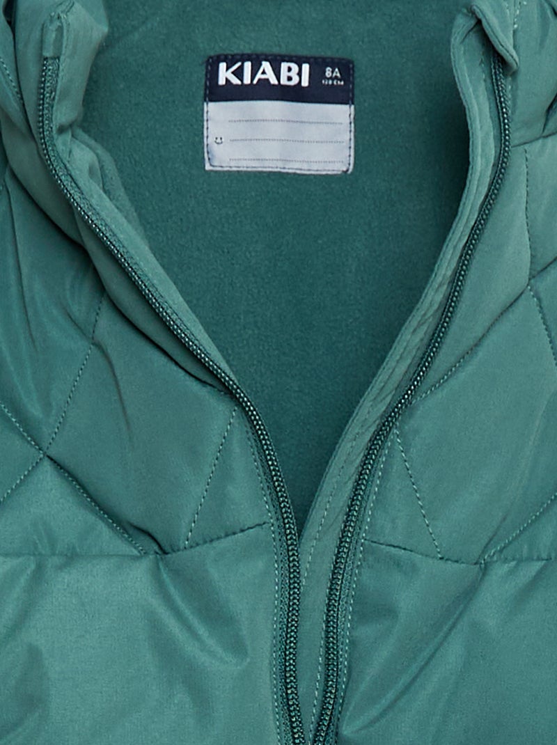Giacca con cappuccio e fodera in pile Verde - Kiabi