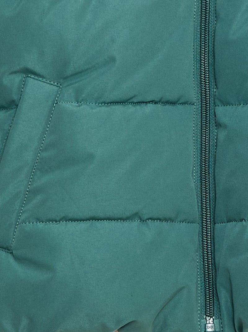 Giacca con cappuccio e fodera in pile Verde - Kiabi