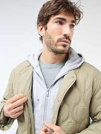 Giacca con cappuccio e pettorina in felpa rimovibile