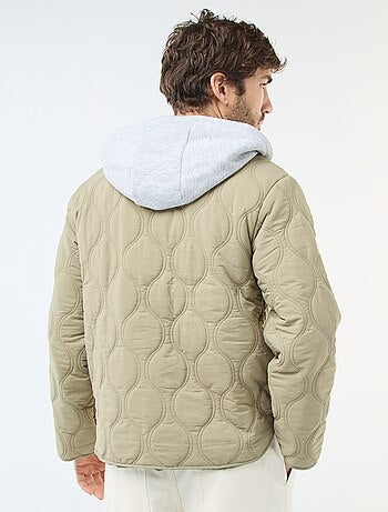 Giacca con cappuccio e pettorina in felpa rimovibile