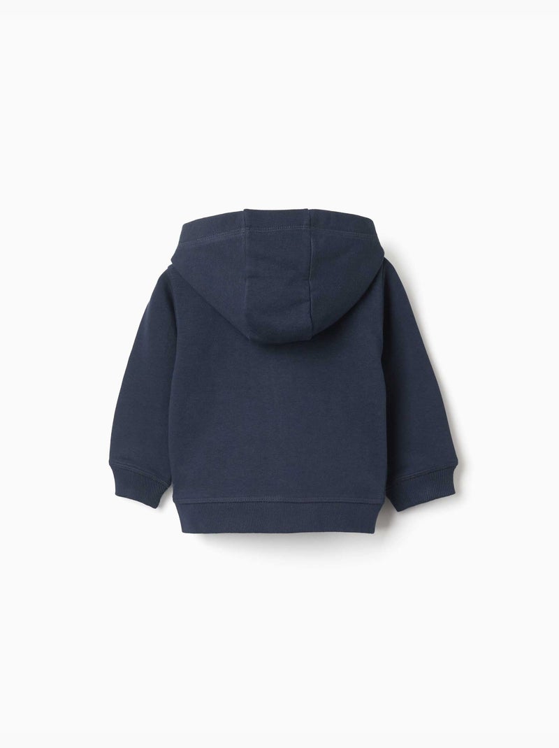 Giacca con cappuccio e ricamo bouclé ZY Blu scuro - Kiabi