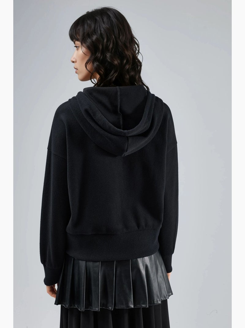 Giacca con cappuccio e zip con tasche busem Nero - Kiabi