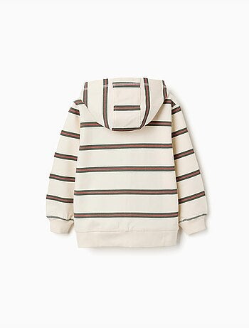 Giacca con cappuccio in cotone a righe