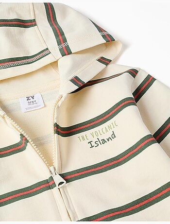 Giacca con cappuccio in cotone a righe