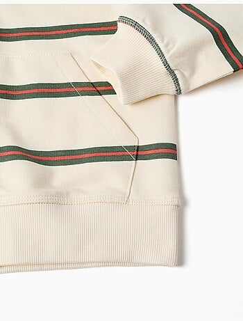 Giacca con cappuccio in cotone a righe